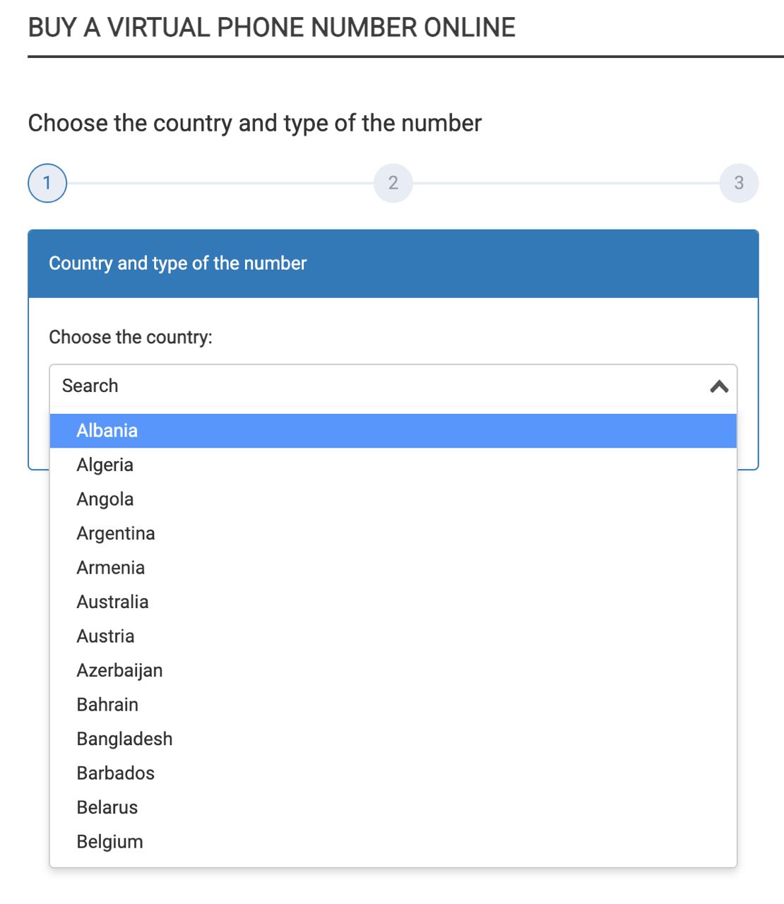 Choose a country