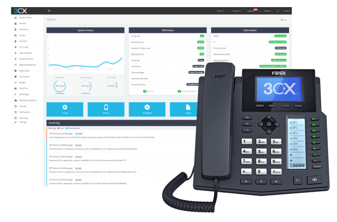 3CX installation of unified communications services for big companies